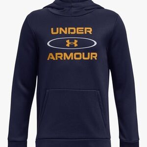 Under Armour Kids Hoodie in Navy with Gold Accents